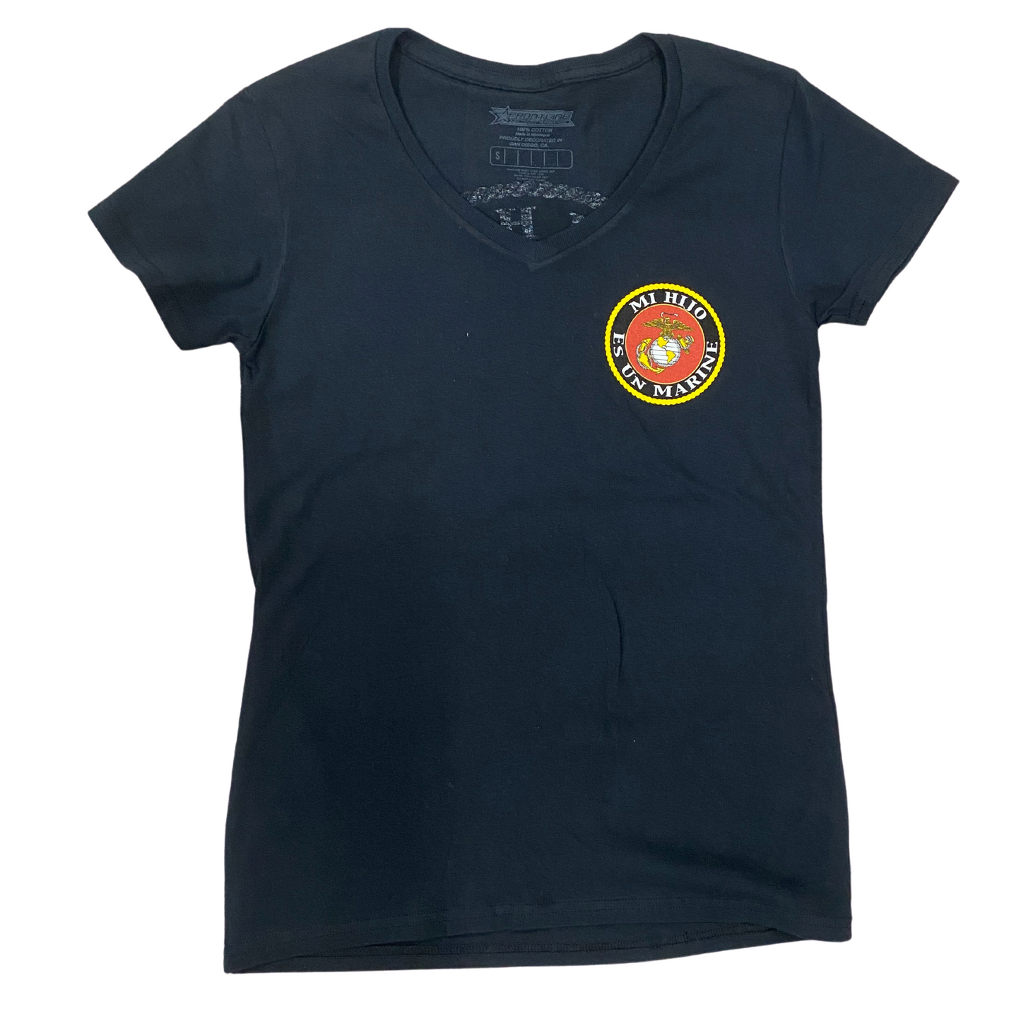 Mi Hijo Es Un Marine Ladies V-Neck T-shirt