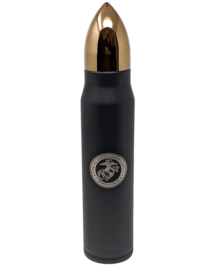Realistic Bullet Shaped Coffee/Water Thermos With Marine Corp Logo