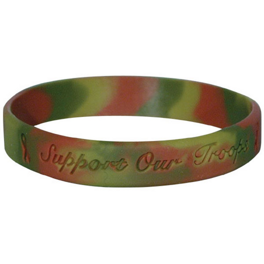 Camouflage Silicone Support our Troops Wristband