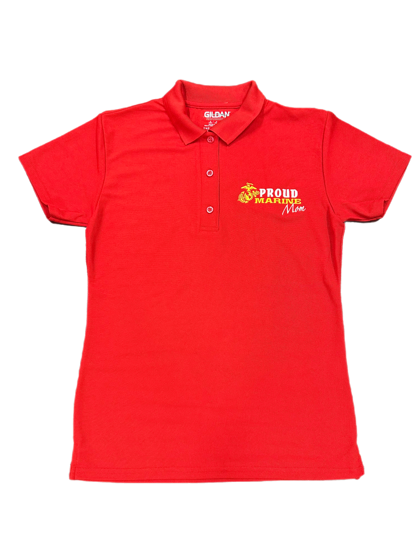 Proud Marine Mom Polo - Red