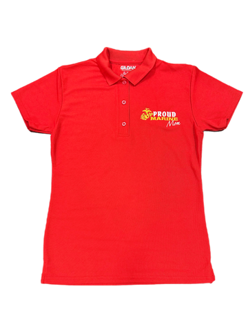 Proud Marine Mom Polo - Red