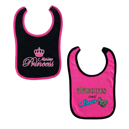 USMC Girls Baby Bibs (2 pack)