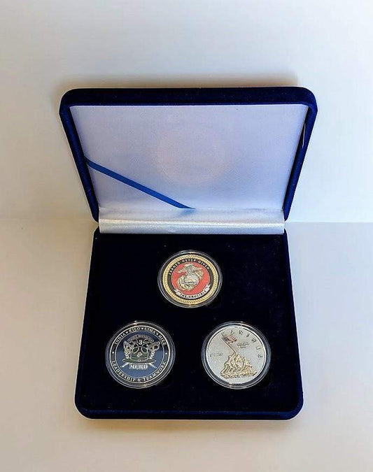 Challenge Coin Presentation Box - 3 Coins