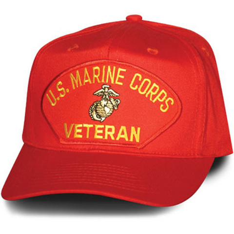 U.S. Marine Corps Veteran Patch Red Hat