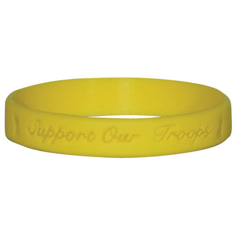Yellow Silicone Support Our Troops Wristband