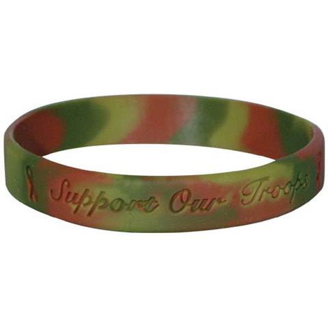 Camouflage Silicone Support our Troops Wristband