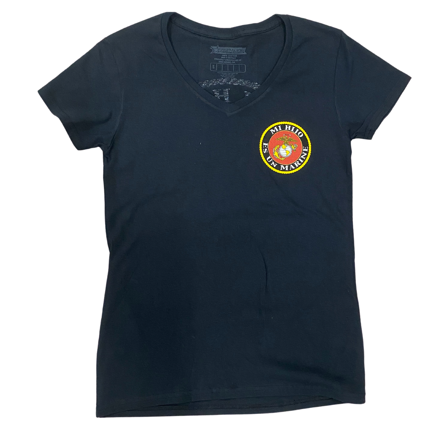 Mi Hijo Es Un Marine  Ladies V-Neck T-shirt