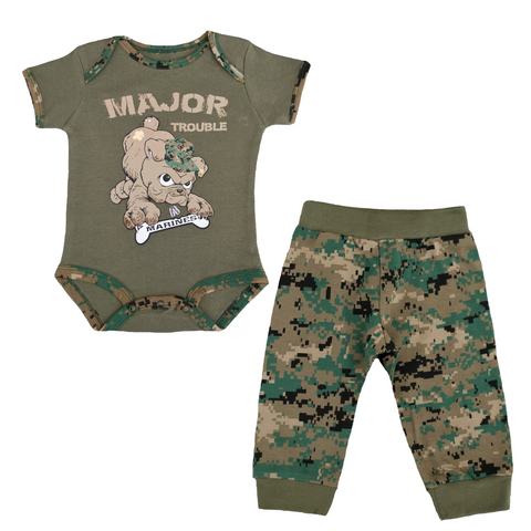 Marine "Major Trouble" Baby Jogger Set