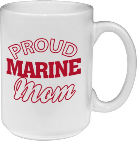 Red Proud Marine Mom Mug
