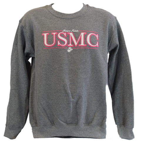 Crewneck USMC Sweatshirt- Grey