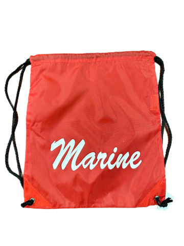 Red Marines Drawstring Bag