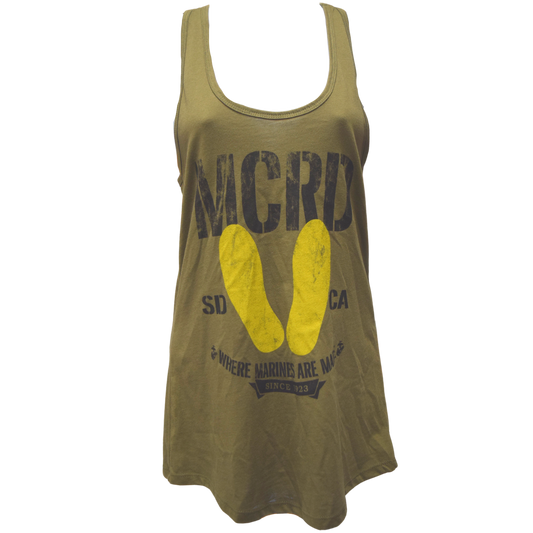 MCRD Yellow Footprint Tank in Green