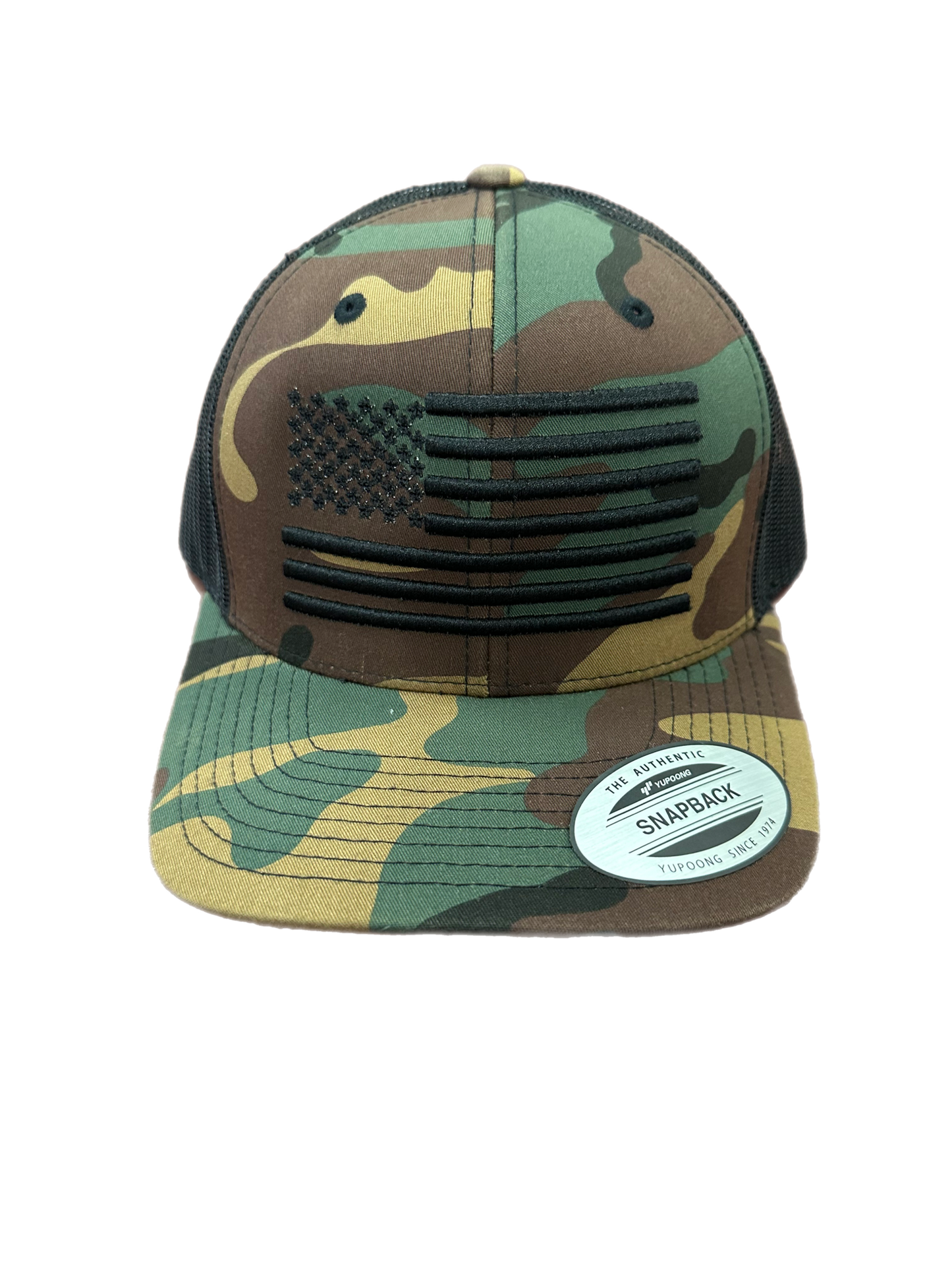 Multicam Green Camo/Black  US Flag Hat