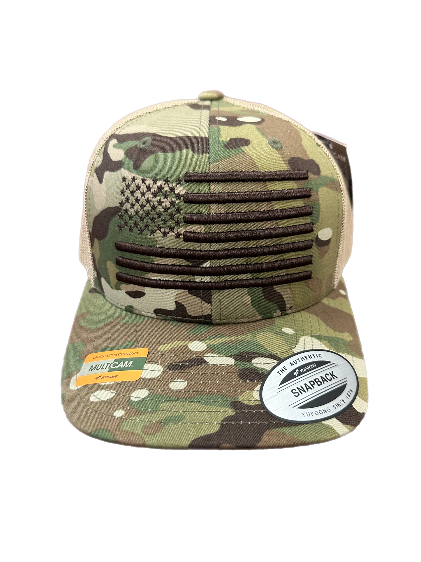 Multicam Green/khaki US Flag Hat