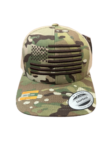 Multicam Green/khaki US Flag Hat