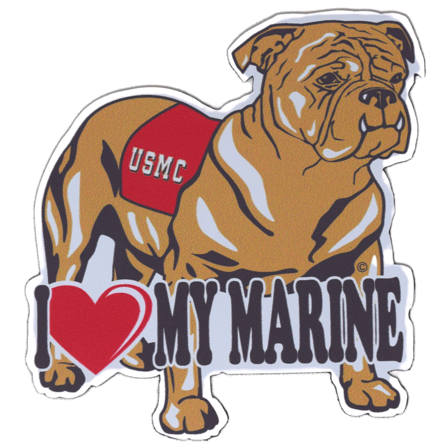 USMC I Love My Marine Bulldog Magnet