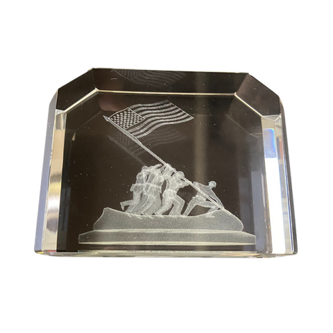 Iwo Jima Crystal Paperweight