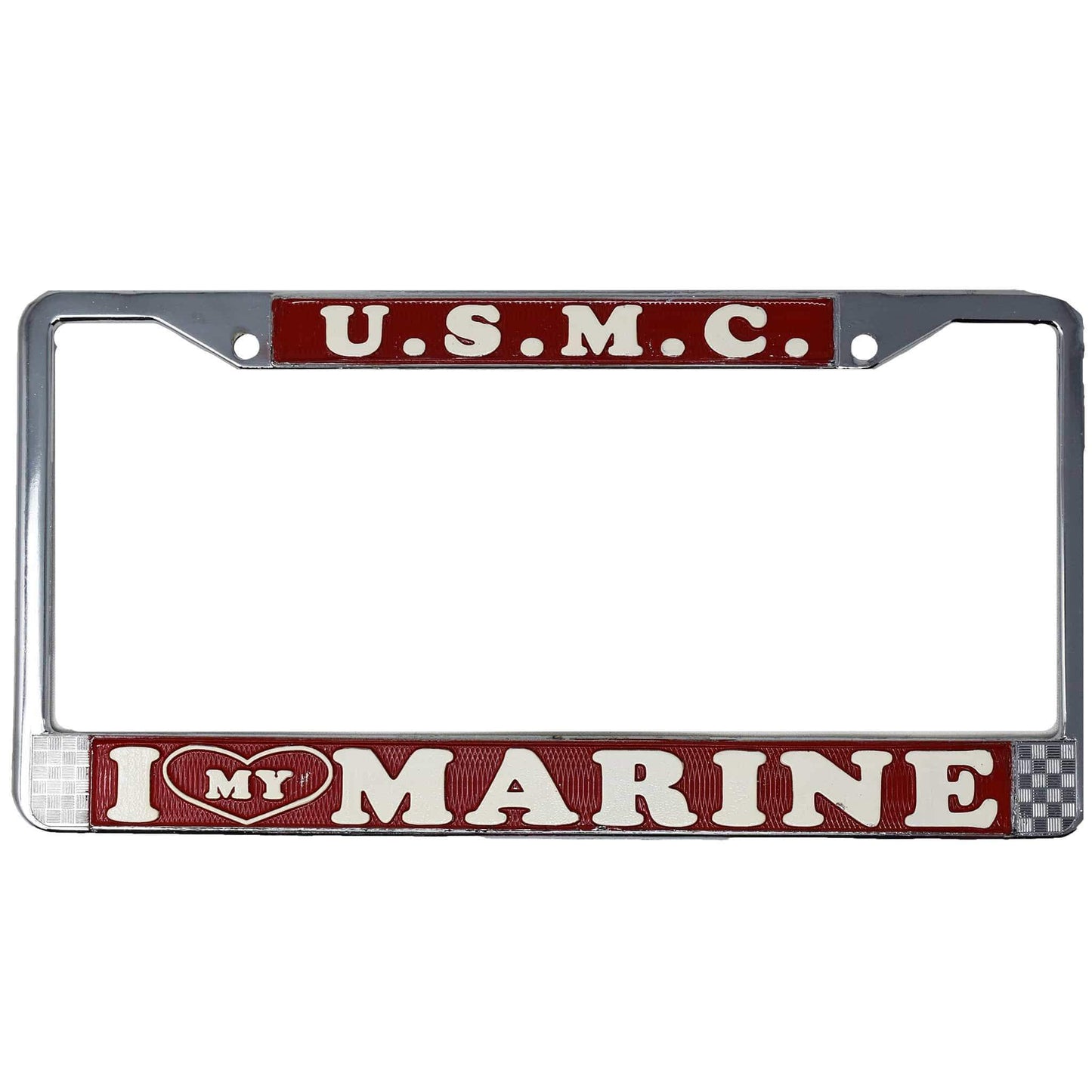 I Love My Marine License Plate Frame