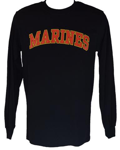 Long Sleeve Marines T-Shirt - Black