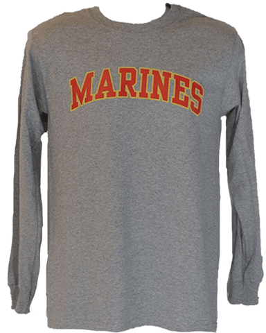 Long Sleeve Marines T-Shirt - Grey