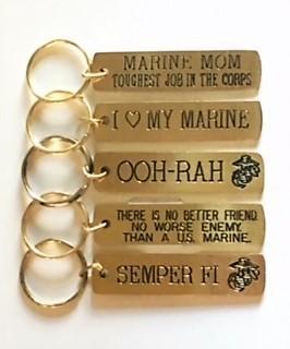 Marine Corps Sayings Gold Bar Keychain