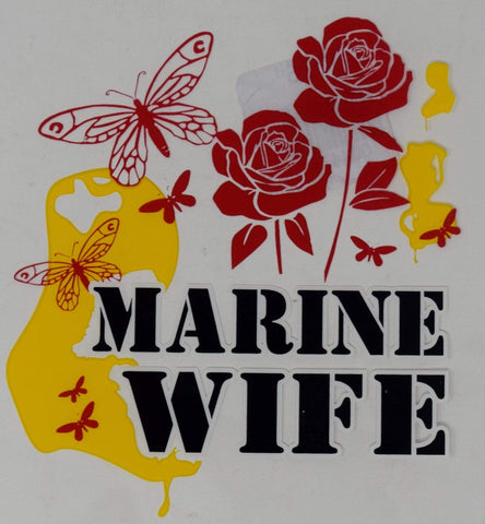 Marine Wife Butterfly Decal