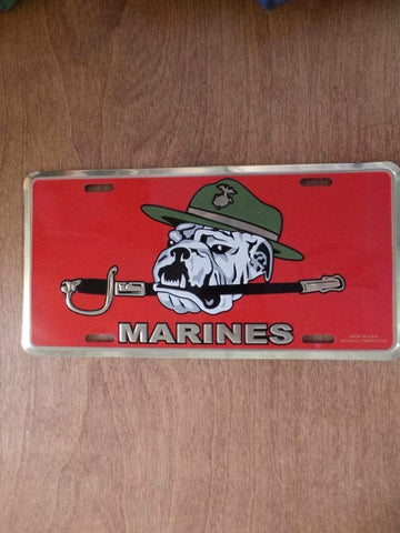 Marines Bulldog Mascot License Plate