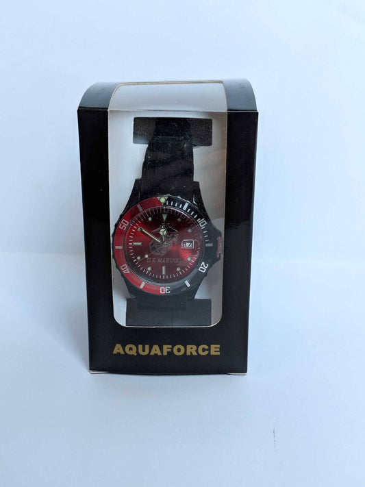 Men's Black & Red Bezel Watch