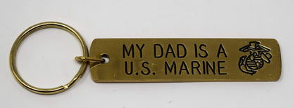 My ___ Is A U.S. Marine Gold Bar Keychain