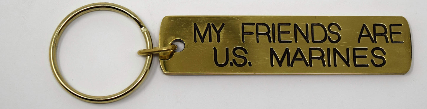 My ___ Is A U.S. Marine Gold Bar Keychain