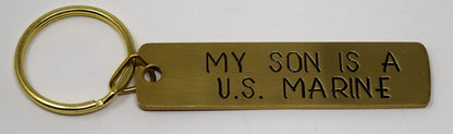 My ___ Is A U.S. Marine Gold Bar Keychain