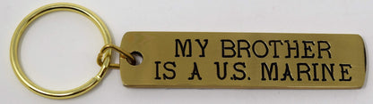 My ___ Is A U.S. Marine Gold Bar Keychain