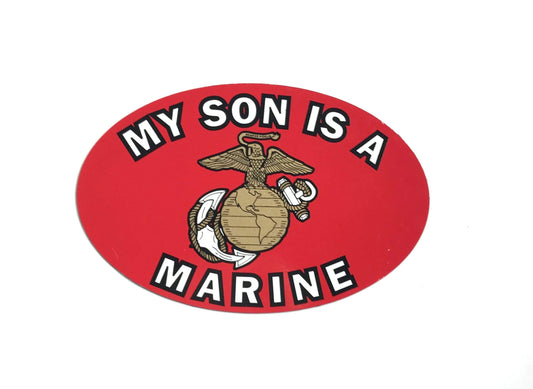 My Son Is A Marine Oval Magnet