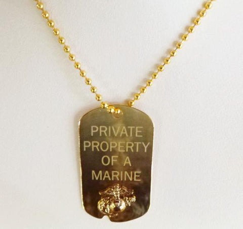 Private Property Of A Marine Dog Tag