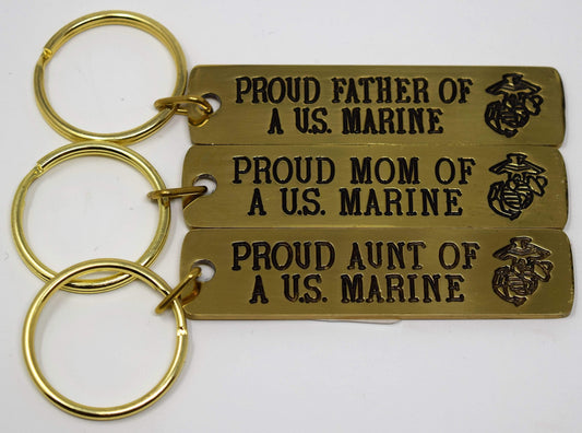 Proud ___ Of A Marine Gold Bar Keychain