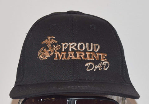 Proud Marine Dad Hat - Black, Navy Blue, or Red