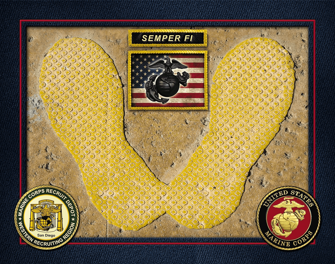 Semper Fi Yellow Footprint Legacy Poster (San Diego)