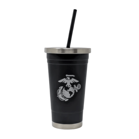 Stainless Steel Tumbler with Straw - 18oz