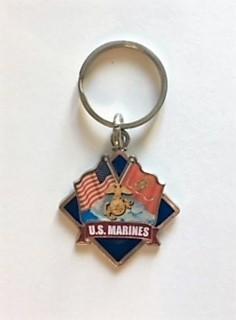 U.S. Marines Crossed Flags Keychain