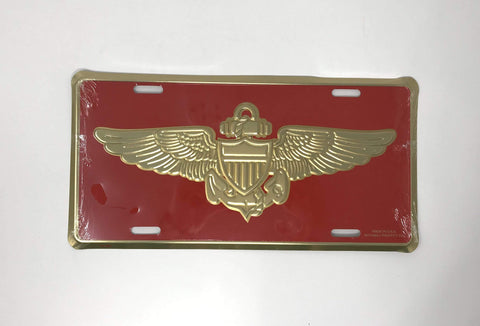 USMC Aviator Wings Red License Plate