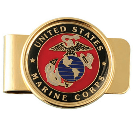 USMC Crest on Gold Money Clip