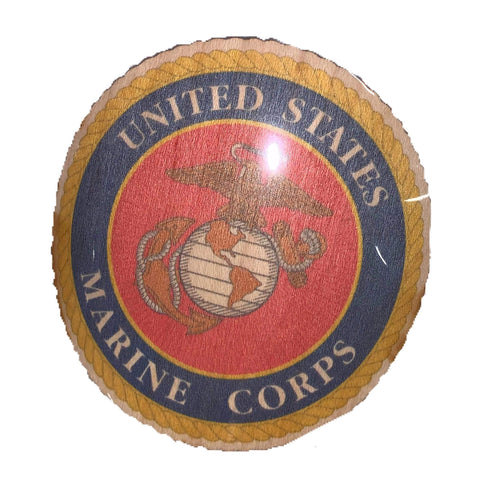 USMC Wooden Crest Sticker