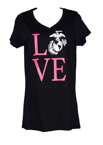 V-Neck Love T-Shirt - Black