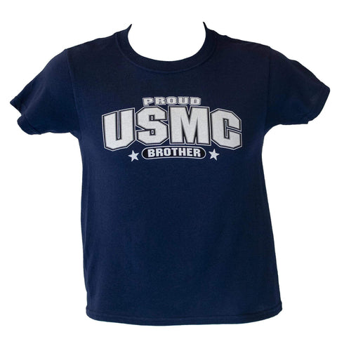 Youth Proud USMC Brother T-Shirt - Navy Blue